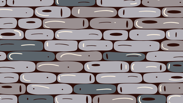 Seamless Cartoon Stone Wall Texture Background Design
