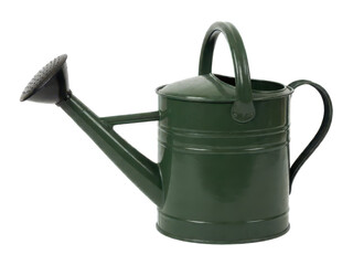 Green metal watering can isolated on transparent background for gardening concept. © Rasmus