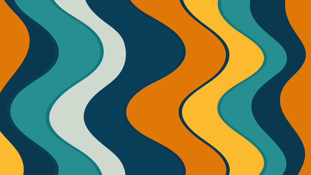 Abstract Colorful Wavy Stripes Pattern Background Illustration Design