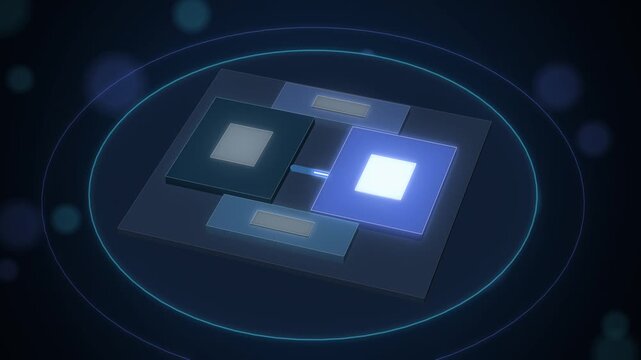 Cyan chiplet processor tiles linked on an interposer centered view