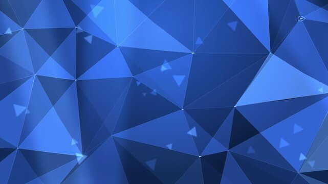 Abstract 3D Blue Low Poly Geometric Triangle Surface Loop