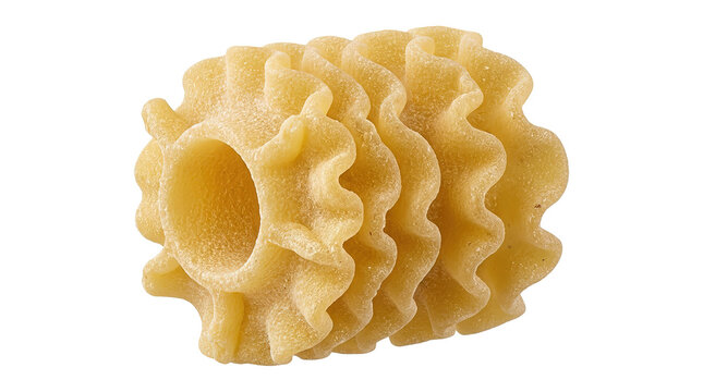 Close-up of raw mafaldine pasta with ruffled edges