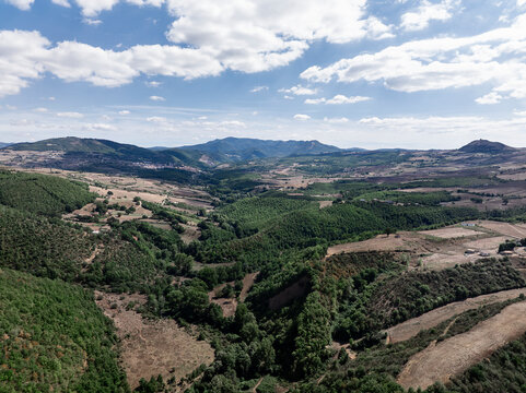 Scenic Green Rolling Hills and Rural Countryside Along Italy's Adriatic Region