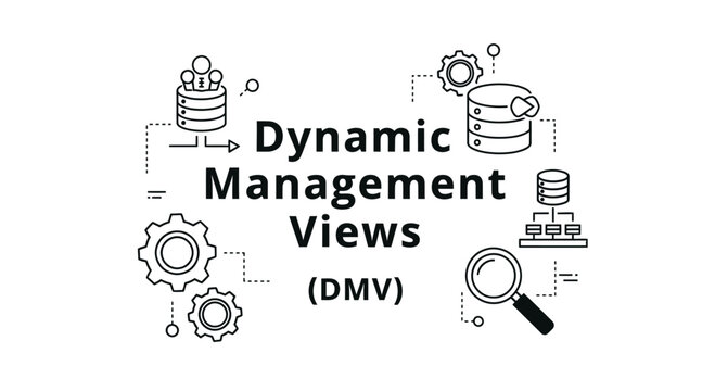 Dynamic Management Views DMV database technology concept vector illustration isolated on white background