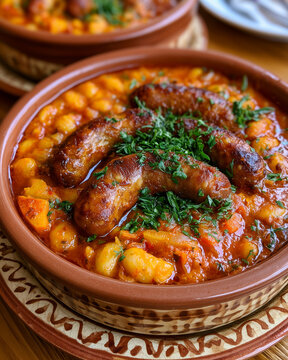 Traditional Romanian White Bean Stew with Golden Sausages &ndash; Iahnie de Fasole cu C&acirc;rnați