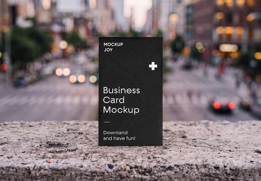 Vertical Business Card Mockup
