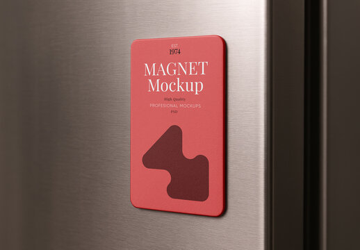 Vertical Fridge Magnet Mockup
