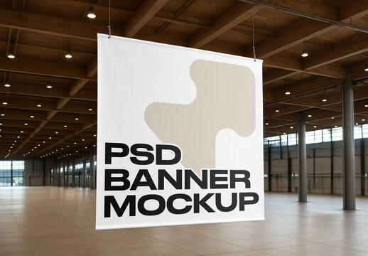 Banner in Hall Mockup