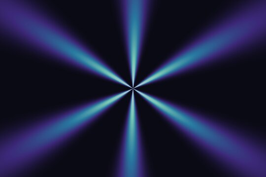 Glowing blue light rays emanating from center, abstract radial starburst background, futuristic neon beams for digital technology and stage lighting