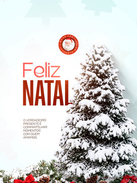 Feliz Natal &Aacute;rvore Nevada Post Card Insta Template Banner