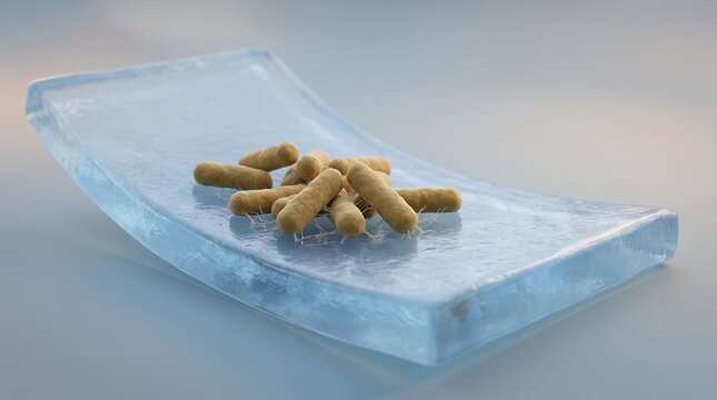 Rod shaped bacteria on a soft hydrogel surface