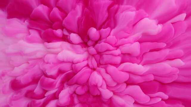 Pink pigment clouds form layered swirling patterns in an abstract liquid closeup