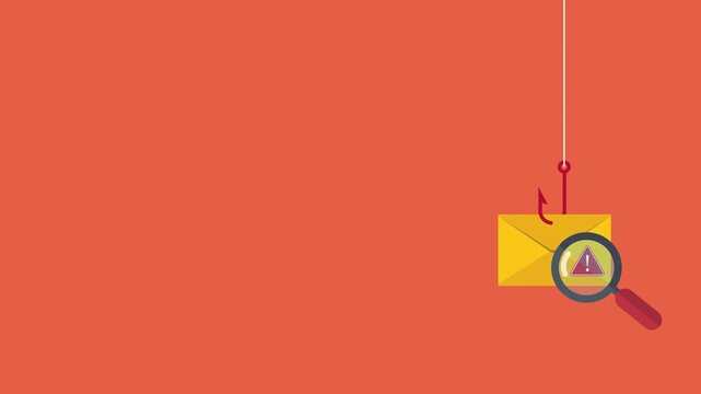 Data phishing, hacking online scam concept. Fishing by email, envelope and fishing hook.