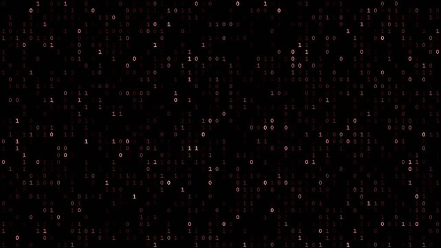 Red Binary Code Grid Fade Background 4K Seamless Loop
