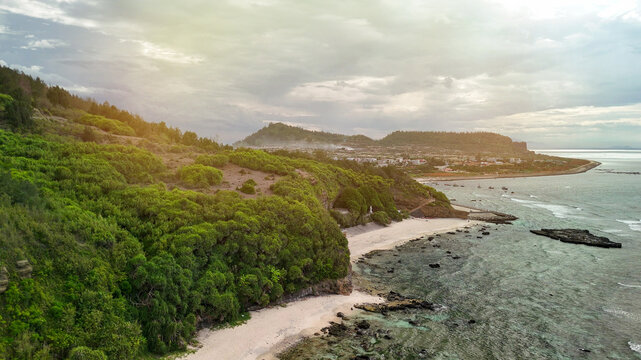 Ly Son Chua Hang Beach Vietnam Aerial Drone View