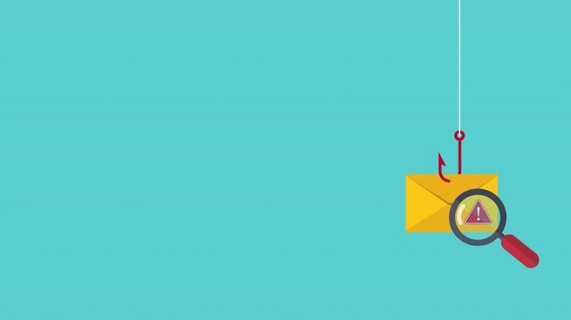 Data phishing, hacking online scam concept. Fishing by email, envelope and fishing hook.