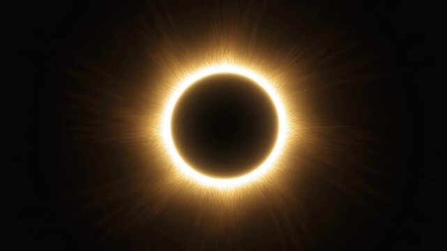 Total solar eclipse reveals a glowing corona against a deep black sky