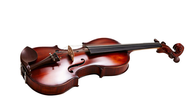 Isolated elegant wooden classical violin, a beautiful string instrument for orchestral music