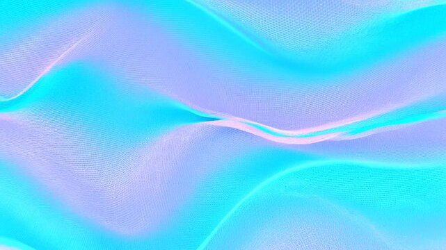 Turquoise and lavender mesh waves form a layered abstract digital background