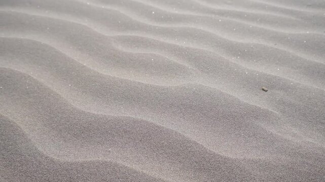 Soft waves ripple across the sand's surface. Fine grains catch light in gentle curves. The scene feels quiet, untouched, and serene. Ideal for tranquil nature, meditation, or travel themes