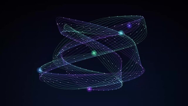 String Art Neon Threads Beaded Curves Abstract Seamless Loop Animation
