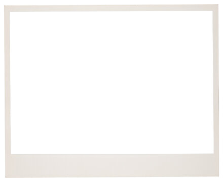 Old photo paper frame isolated on transparent background. Scanned material for retro photo frames and templates