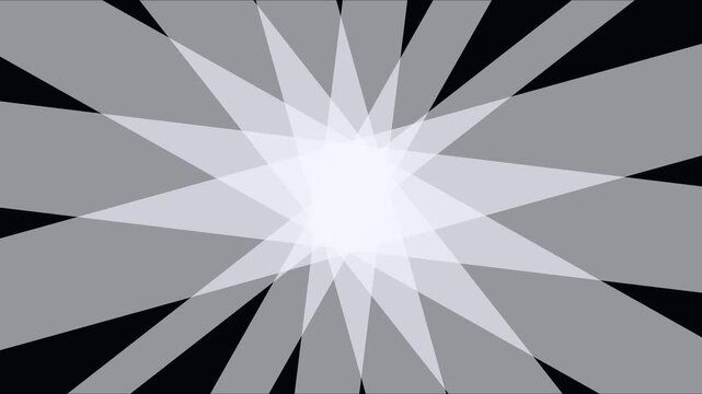 Flash lumineux noir et blanc avec rayons g&eacute;om&eacute;triques