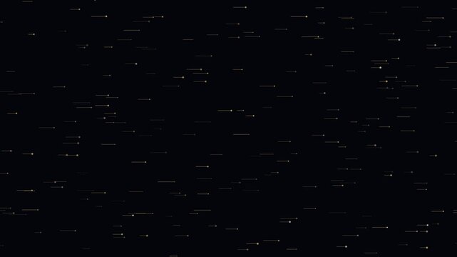 Flux d'&eacute;tincelles rapides avec tra&icirc;n&eacute;es lumineuses sur fond noir