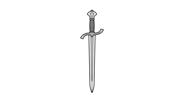 Medieval Sword Isolated Transparent Background Vector