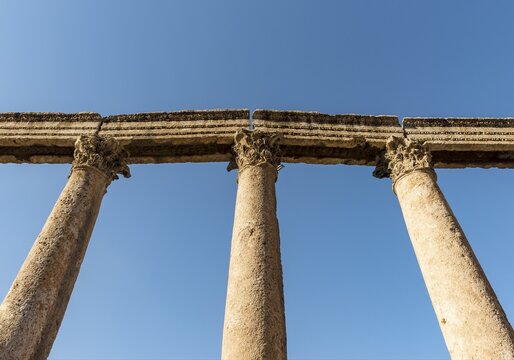 Row of columns of Roman Forum, Amman, Jordan