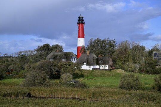 Lighthouse from 1906, island of Pellworm, Schleswig-Holstein Wadden Sea National Park, North Frisia, Germany
