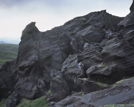 Volcanic tuff formations at Mt. Horn, Snaefellsness Peninsula, Iceland