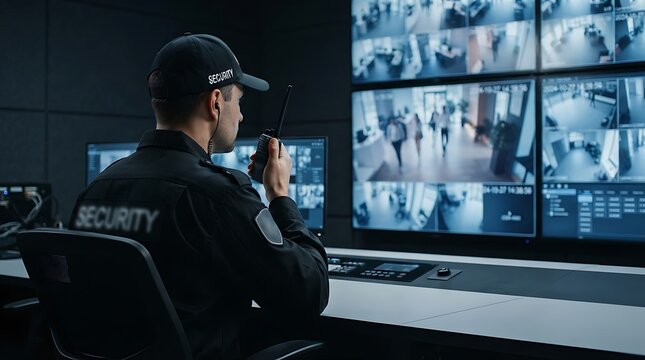 Security Surveillance Officer Monitoring