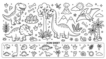Dinosaur Collection Icon Set © yiok