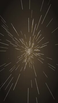Warp speed hyperspace starfield flight seamless loop in vibrant gold tones vertical 9:16