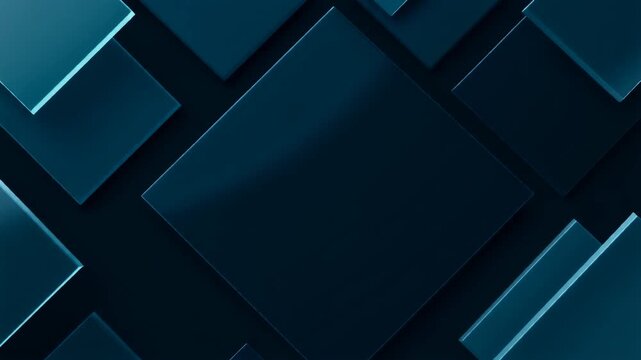Navy Blue Abstract Geometric Background with Layered 3D Squares
