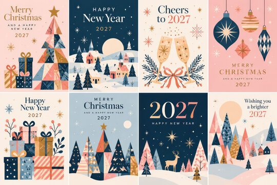 Christmas and New Year 2027 Greeting Card Collection