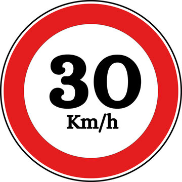 Speed Limit 30 kmh Sign