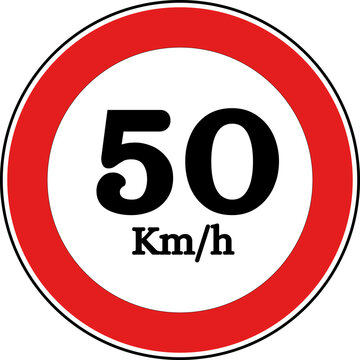 Speed Limit 50 kmh Sign