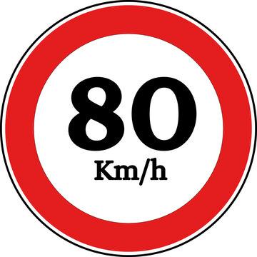 Speed Limit 80 kmh Sign