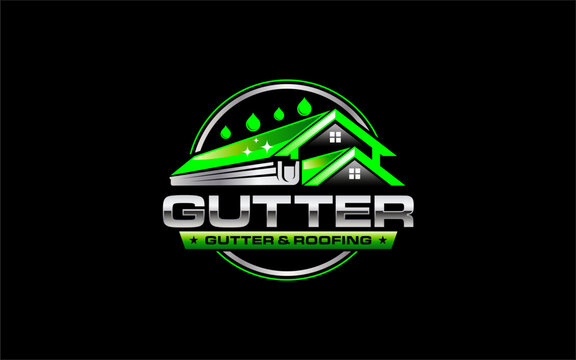 Illustration graphic vector of gutters and roofing services logo design template