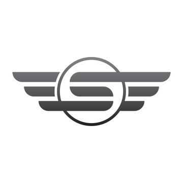 Minimalist stylized letter S emblem design logo