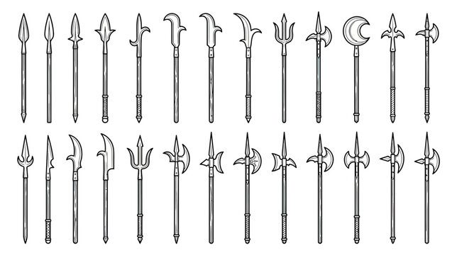 Collection of Medieval Polearm Weapons, Isolated