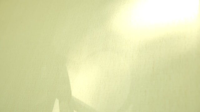 Delicate highlights, soft shadows play across a light beige-yellow fabric. Subtle, airy texture that adds depth and tactile appeal. Mood evokes either a gentle spring awakening or a warm autumn day