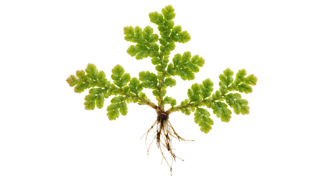 Plant Spike Moss Plant with Roots Botanical Nature Detail
