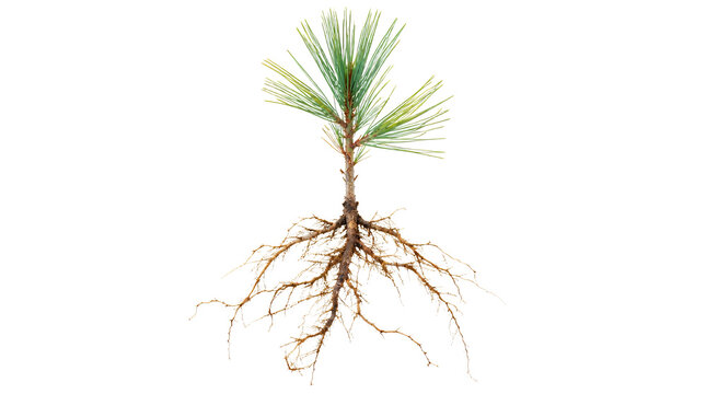 Seedling Pine Seedling with Exposed Roots