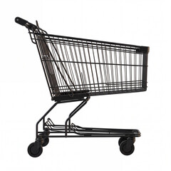 Empty black shopping cart isolated on white background. © Isolated Media
