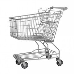 Empty metal shopping cart for Black Friday event. © Isolated Media