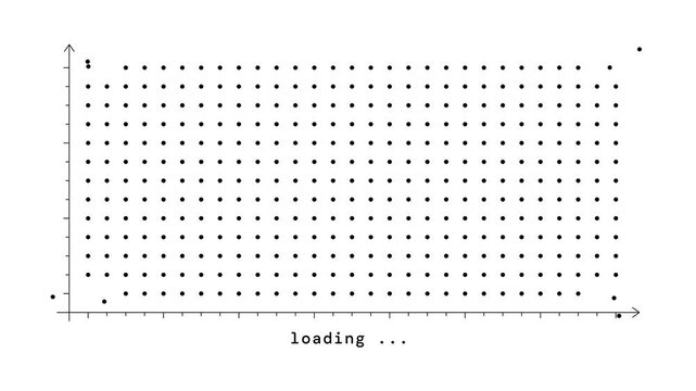 Abstract Particle Loading Animation with Coordinate Grid. Seamless Loop Loading Screen