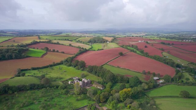 English Village, Fields over Compton, Devon, England, United Kingdom